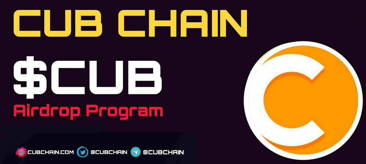 cubchain's tweet photo. Airdrop is now live 
Get 100 $CUB  &amp; Get 10 $CUB Each Referral.

Joining link : https://t.co/TlwOv5KlAU

Only for first 10,000 participants. https://t.co/ys37zBPrKj