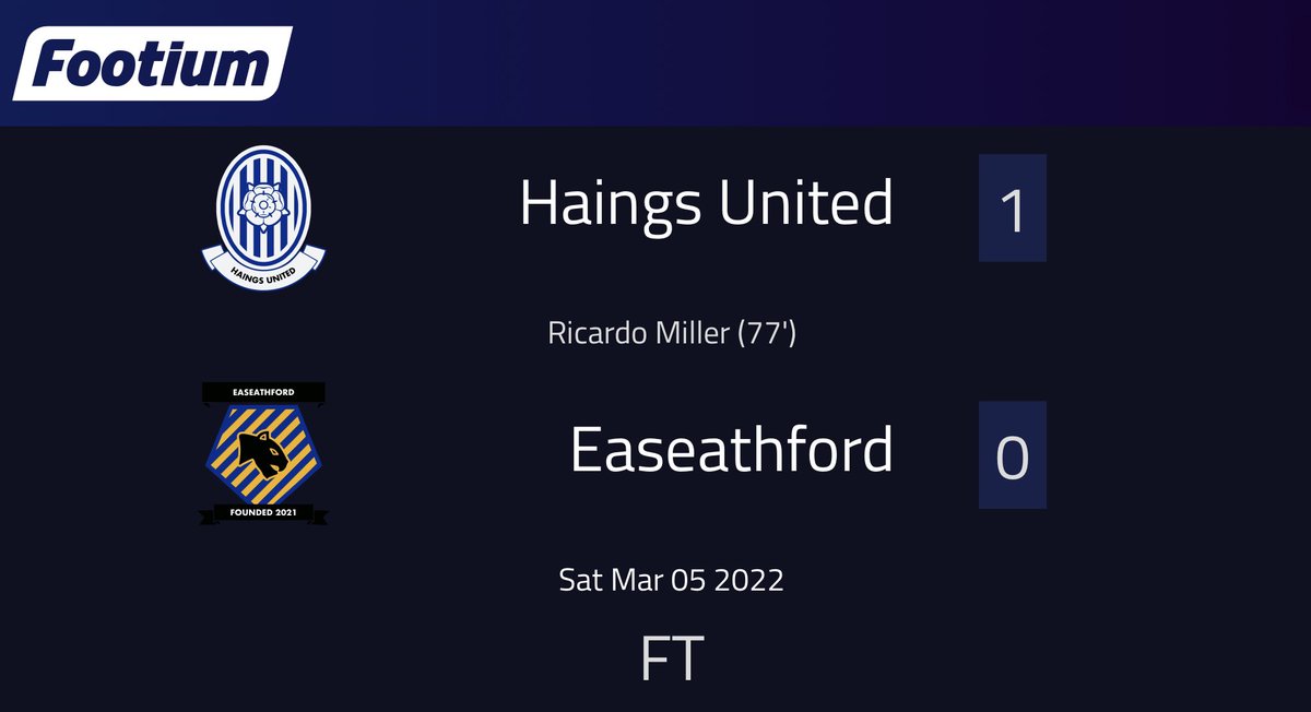 Big win against our rivals Easetherford managed by <a href="/TaiKahar/">Tai Kahar</a> - at home we’ve one with 1-0.