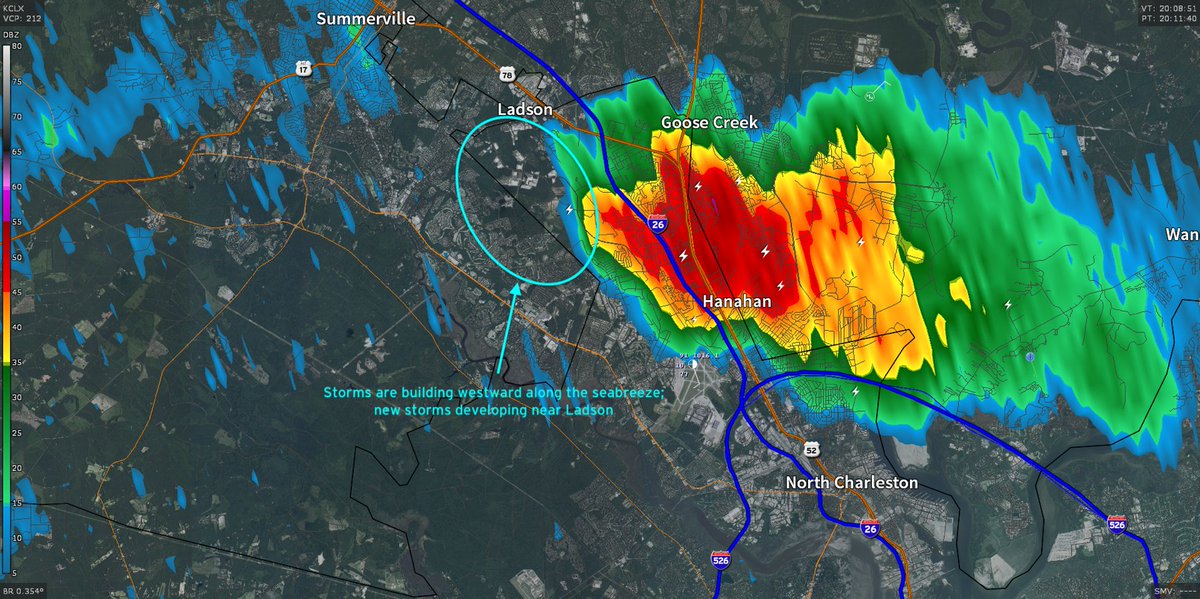 Charleston Weather on Twitter "Storms are generally developing along