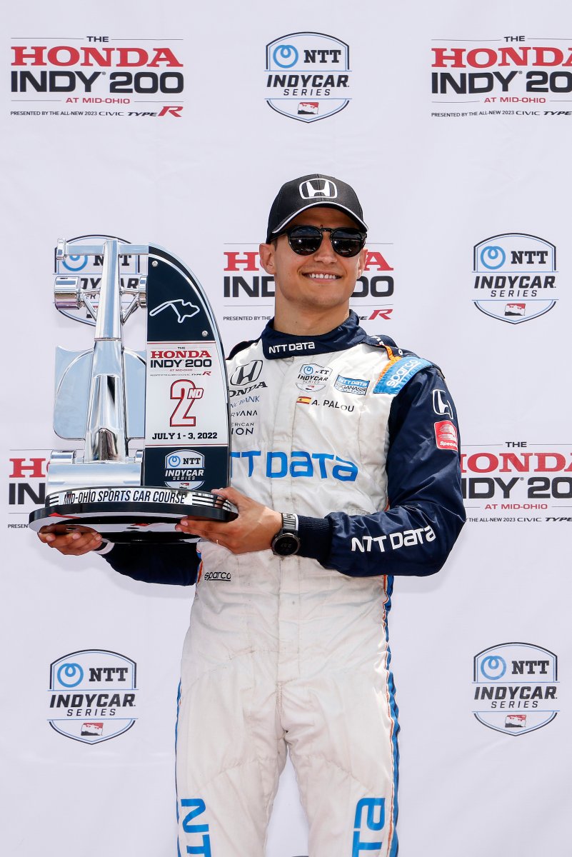 NTT_DATA_NA's tweet photo. It's a red, white and blue podium at @Mid_Ohio. Congrats to @AlexPalou and @CGRTeams on an impressive second-place finish at today's #Honda200.
#NTTDATARacing // #INDYCAR https://t.co/QrjMx7qWUT