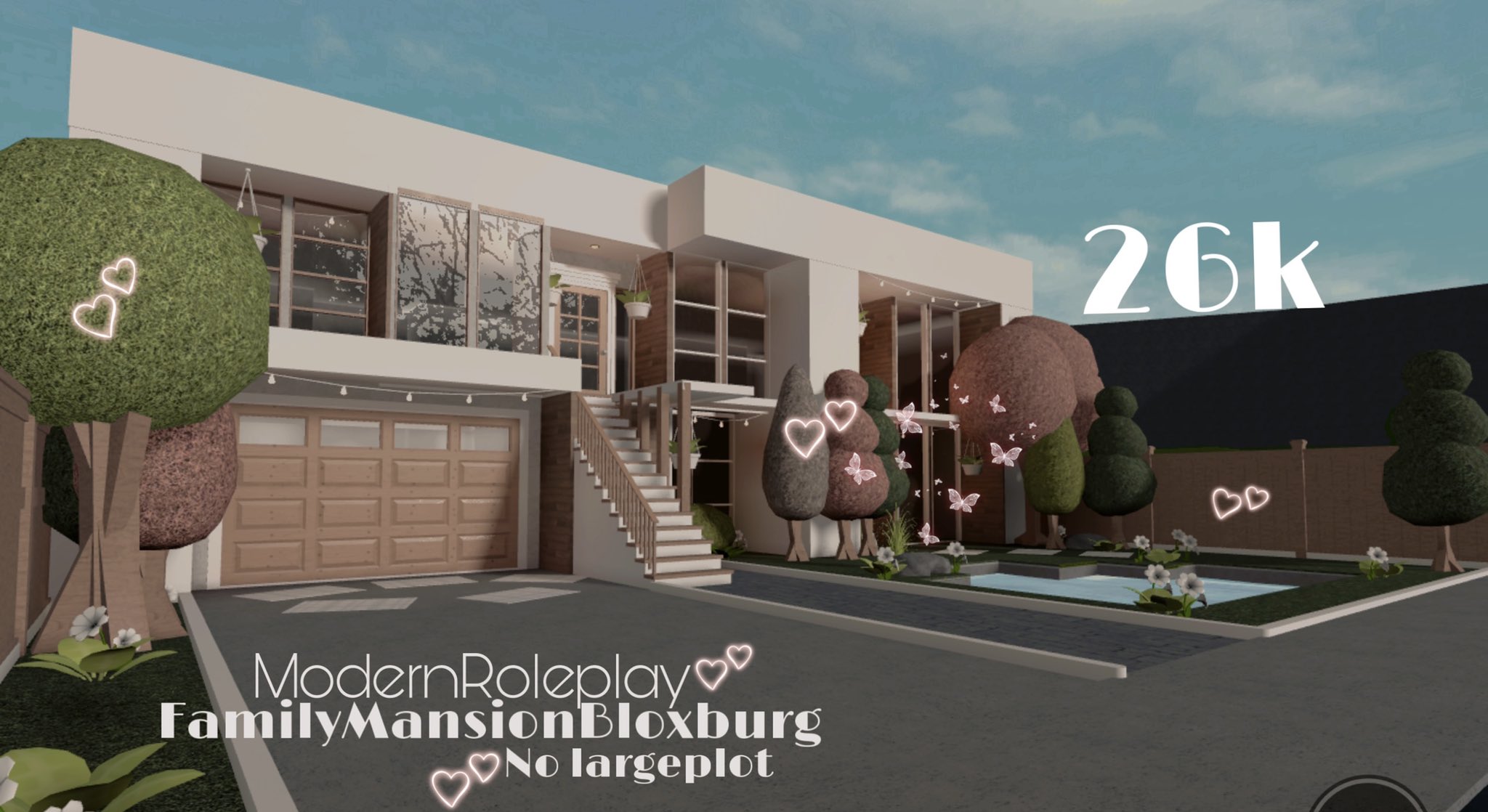 FairyWairy Builds on X: Modern House Build, Roblox Bloxburg, NO large  plot