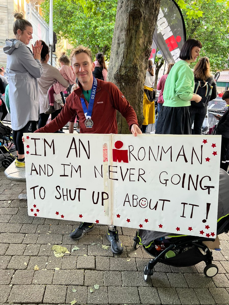 DrDavidJeffery's tweet image. Finished @Ironman_UK. Very happy to have got around in one piece, with no major hiccups and keeping a smile on my face (or a grimace...). Hearing those words "David Jeffery, you are an #ironman" made it all worth while.
(The hardest part was staying off Twitter for 14 hours.)