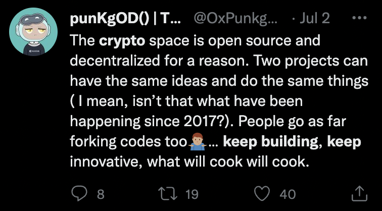 koush's tweet photo. crypto users often use the phrase "keep building", but I had no idea what they're building. crypto doesn't produce anything. took a while to realize they're talking about shoveling cash into speculative investments and  telling others to follow. they are building a pyramid. https://t.co/gCiGkT9itf