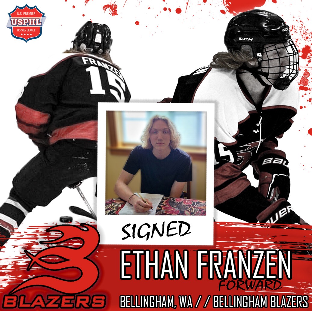 🔥SIGNED🔥

Blazer Nation please welcome back Bellingham local, Ethan Franzen for the 2022/23 season! 

Ethan lead the Blazers in scoring last season prior to the Covid shutdown and we are extremely excited to welcome back his natural scoring ability.