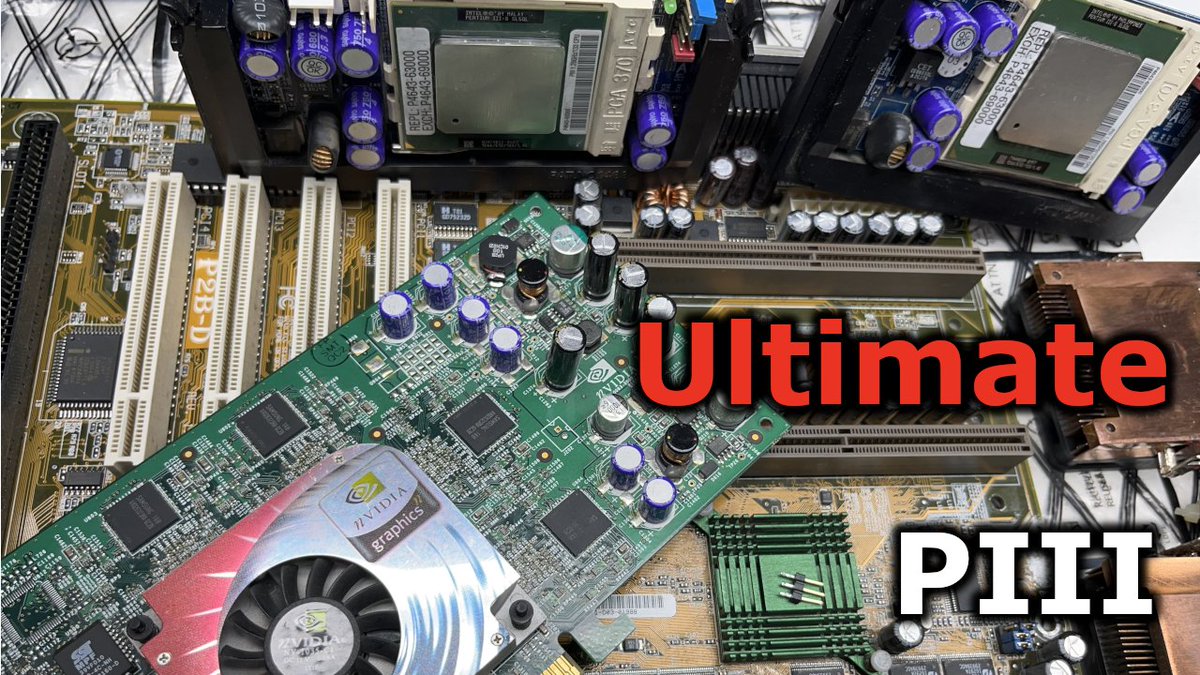 bigbadbiologist's tweet photo. Join me Monday morning at 11:00 eastern to build the ultimate Pentium III system as part of #GPUJune2. The motherboard is going to need some modding, so we might be celebrating the independence of our nation by blowing up a small part of it. https://t.co/Cc2TO5Zh7M https://t.co/xht08PQ4fN