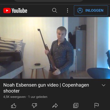 hamsha_sh's tweet photo. #Youtube has started removing his Gun wielding violent videos on his Youtube Channel 
Moreover he seems to be taking Queitapine (drug), according to witnesses he was chasing muslims in the mall
#Copenhagen #Copenhague #Denmark #fields https://t.co/g2KHBQaboj