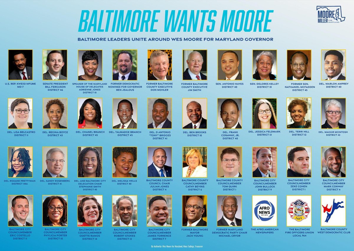 Smith4Delegate's tweet photo. Baltimore stands with @iamwesmoore to be our next Governor! https://t.co/ZgZQ7hti83