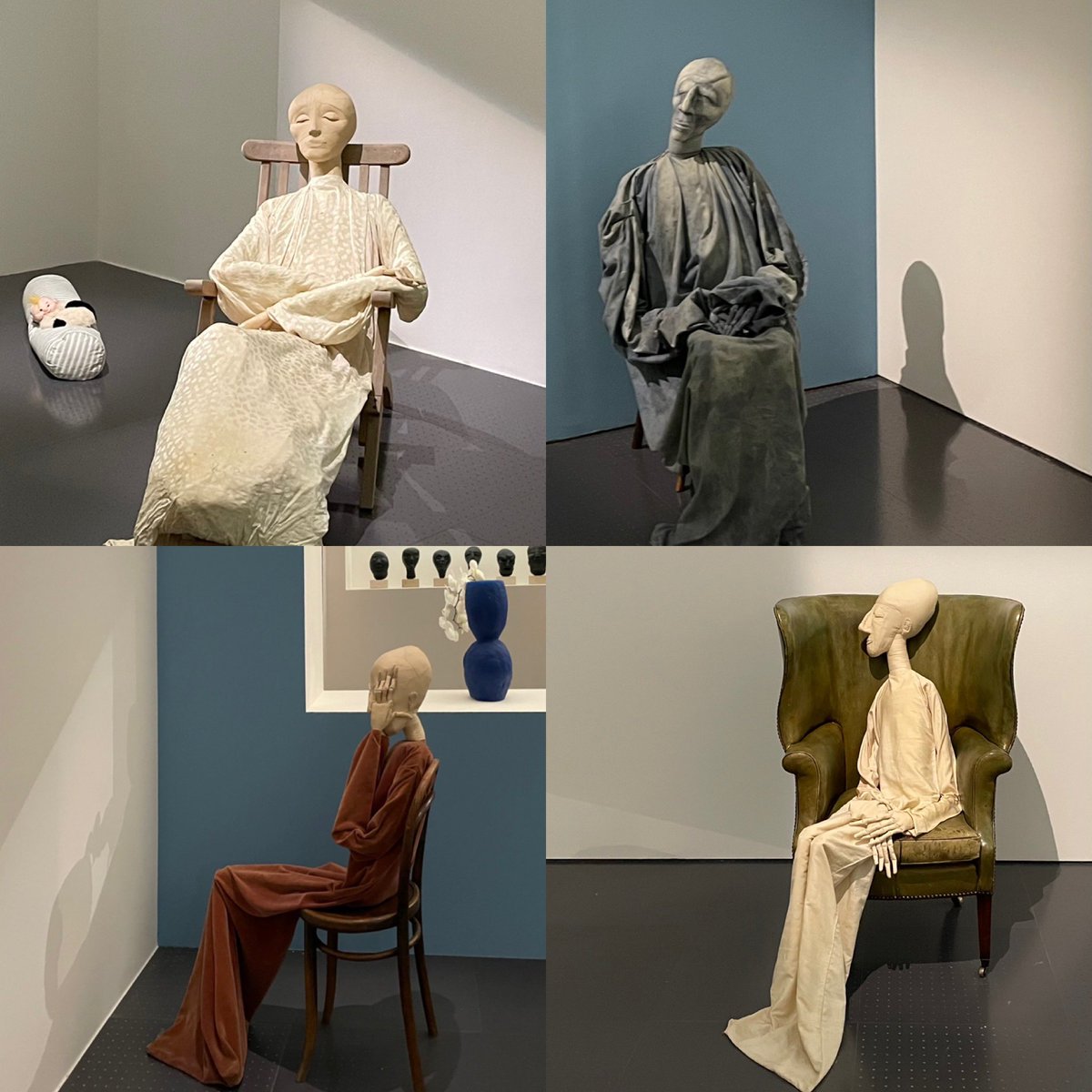 cle_mao_takacs's tweet photo. Bouleversante et extraordinaire exposition #EvaAeppli @PompidouMetz : de Munch aux androïdes rêvés par Maeterlinck en passant par le dialogue Kokoscka/Moos, c'est toute une pensée du mannequin, de la poupée, de la marionnette, de la statue, du cadavre qui se développe ici. #Metz https://t.co/iBZkEH9jI8