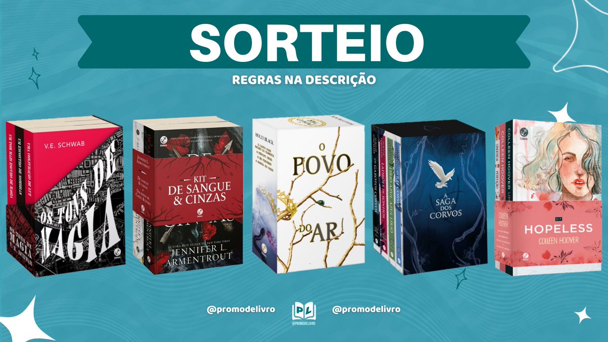 promodelivro's tweet photo. ✨ SORTEIO RELÂMPAGO ✨

📚Prêmio: Um Box de Livros (dentre os que estão na imagem) 

➡️ Regras:
- Seguir @promodelivro 
- Dar rt nesse tweet
- Dar rt no tweet fixado 

➡️ Resultado: Amanhã (04/07) às 16h

Boa sorte 💖 https://t.co/UUAeGtpnou