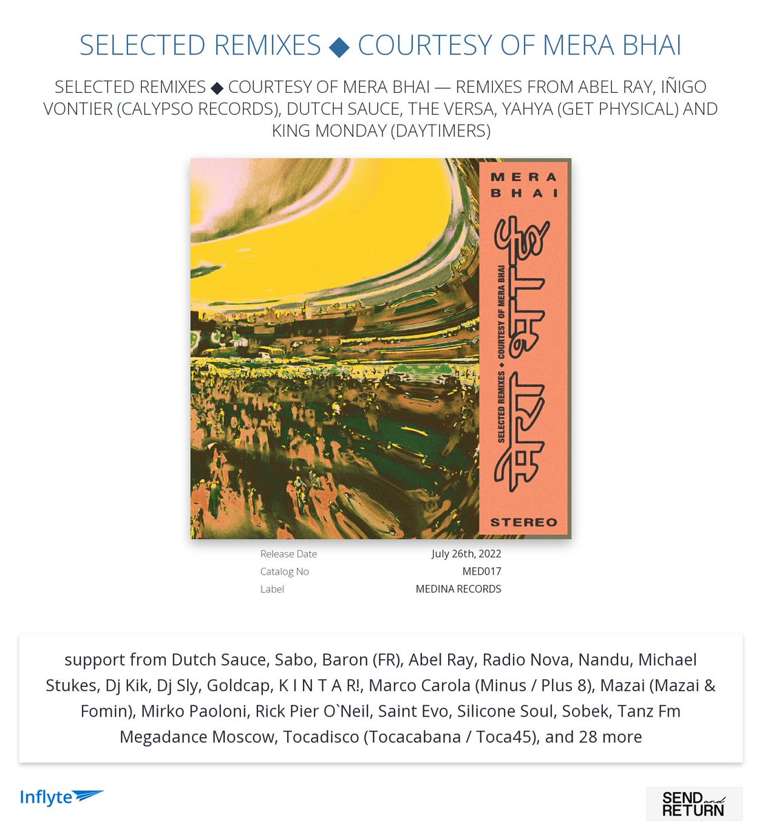 _sendandreturn's tweet image. Cheers @gabrhome for the review "Great track !"
inflyteapp.com/r/c2brmi