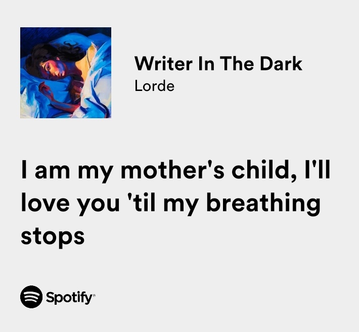 lorde / writer in the dark