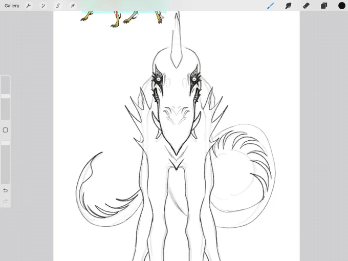 Pov i'm drawing another oc to have art for his artfight page but he is the most misshapen beast ever. 