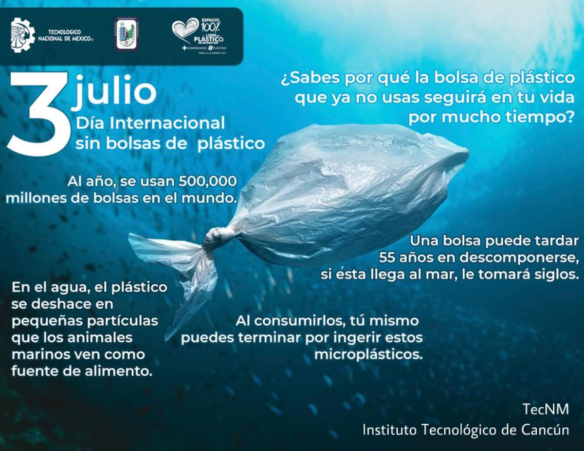 En el #ITCancún eliminamos las Bolsas de Plástico de nuestras vidas!                                           #TodosSomosTecNM