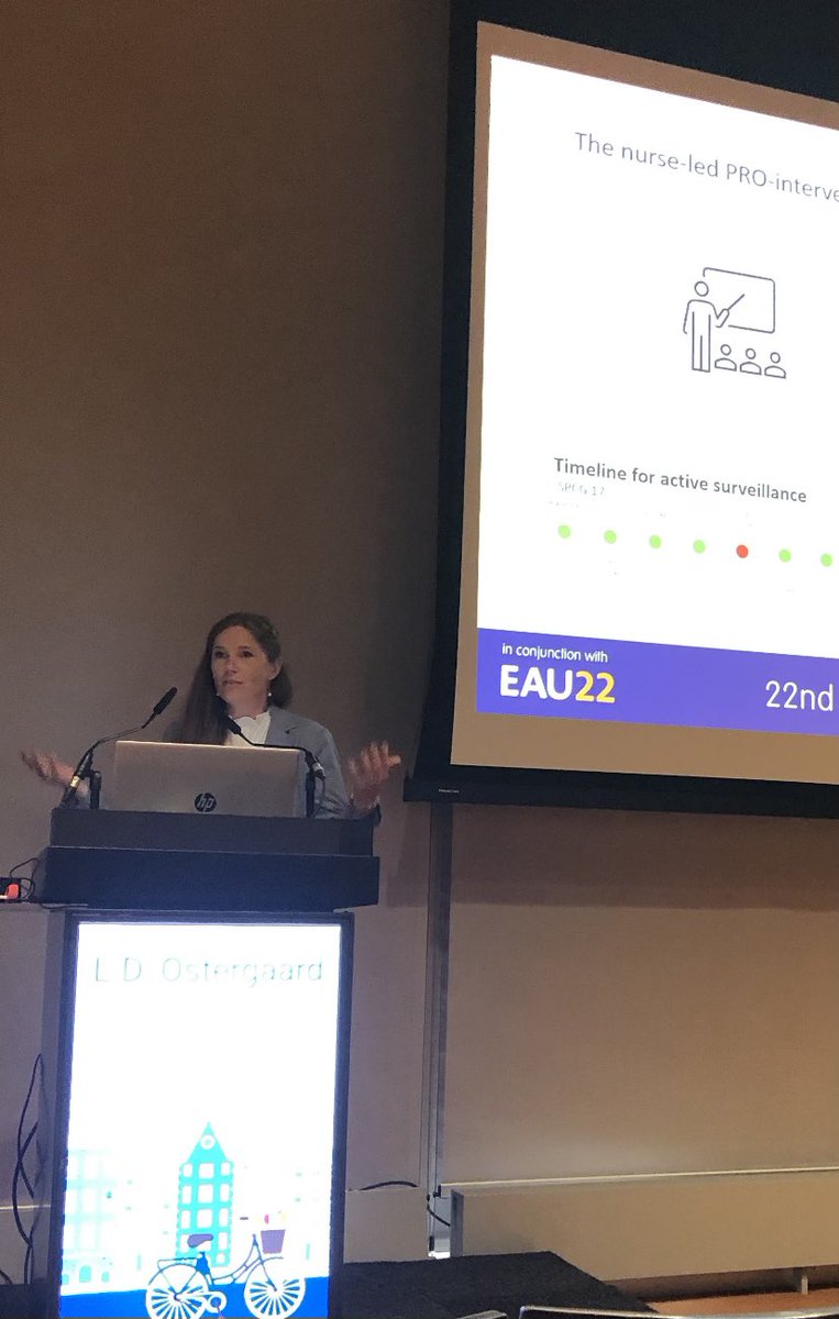 Proud of our dear colleague <a href="/LouiseDorner/">Louise Dorner Østergaard</a> presenting the establishment of PRO -intervention for patients with prostate cancer treated with active surveillance 
#EAU22 
#prostatecancer <a href="/uro_OUH/">Department of Urology, Odense University Hospital</a> <a href="/OUHhospital/">OUH Odense Svendborg</a>