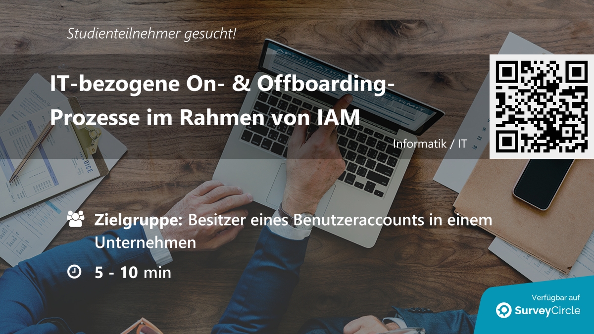 daily_research's tweet image. Teilnehmer für Online-Studie gesucht!

Thema: &quot;IT-bezogene On- &amp;amp; Offboarding-Prozesse im Rahmen von IAM&quot; surveycircle.com/ZHP75Z/ via @SurveyCircle

#onboading #offboarding #account #user #iam #identity #unternehmen #dortmund #umfrage #surveycircle