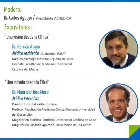 🤓 [REUNIÓN CIENTIFICA ON LINE] 👀

“Cuidados Paliativos en el Paciente Crítico. LET vs Encarnizamiento Terapéutico”

Inscripciones indicando Nombre y RUT al correo electrónico👇

📩 contacto@ached.cl ✅

#dolor #dolorcronico #cuidadospaliativos #chile🇨🇱 #seminario #charlaonline
