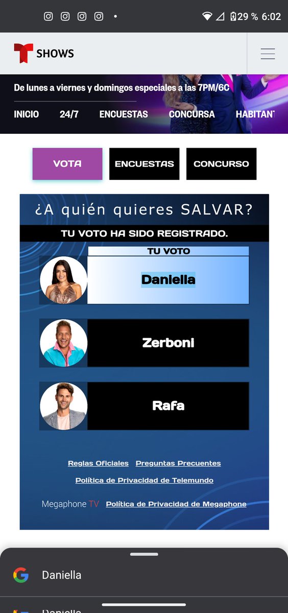 La_paupaup's tweet photo. Votando x Daniella
FRAUDE TELEMUNDO
#ComplotCuartoAzul
@TLMDRealities @Telemundo https://t.co/Y7MUnouSO4