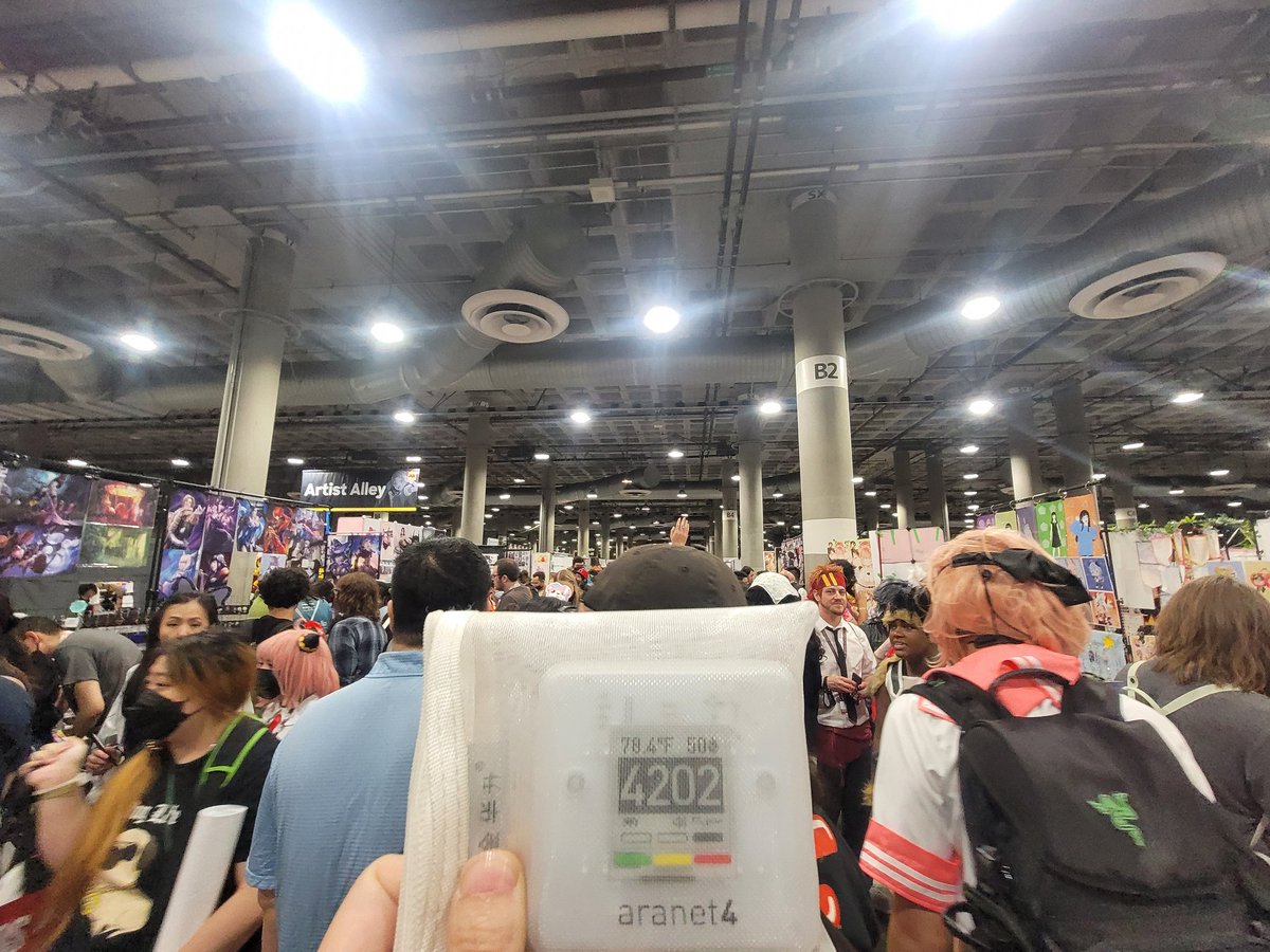 4202ppm inside Artist Alley Kentia Hall #covidsafetyAnimeExpo