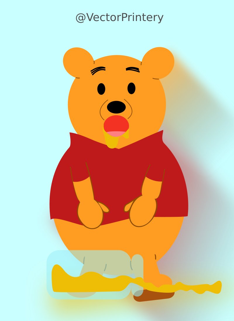 VectorPrintery's tweet image. Here's our take on @WinniethePooh. Freshly Vectorised! OH NO! THE HONEY! 🍯😱