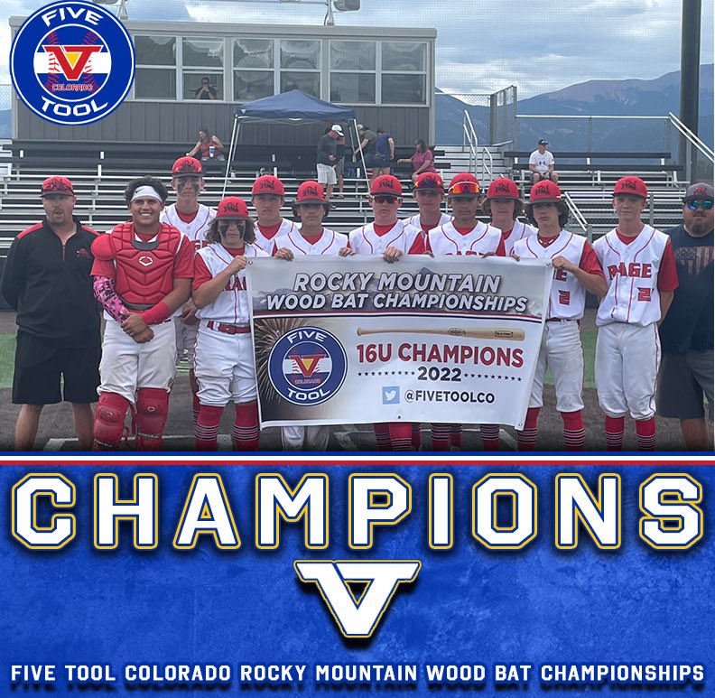 🏆Champions🏆

Congrats to <a href="/CORageBaseball/">Colorado Rage Baseball</a> 16U on winning the 16U Championship of the <a href="/FiveTool/">Five Tool Baseball</a> Colorado Rocky Mountain Wood Bat Championships! 

#WatchEm