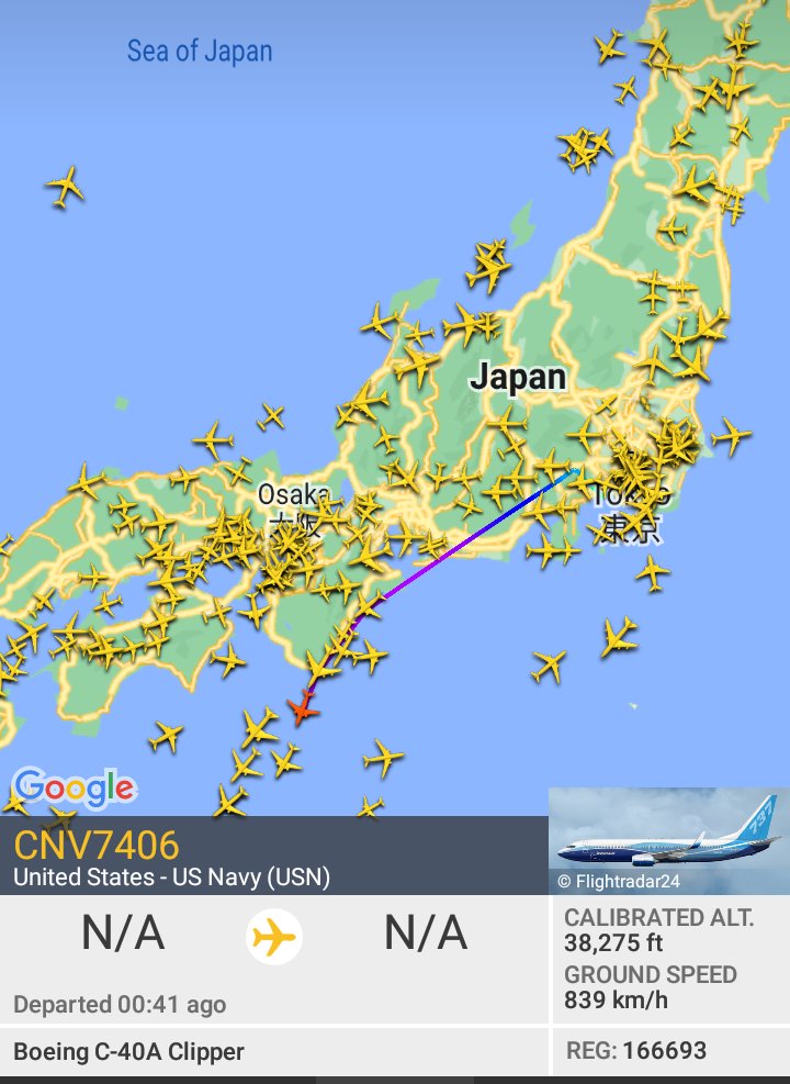 Oceanworldfree's tweet photo. 🇺🇲USN CNV7406 166693 #AE147A

#KiiŌshima's coast 
#紀伊大島

Boeing C-40A Clipper https://t.co/TwK3vsRRqc