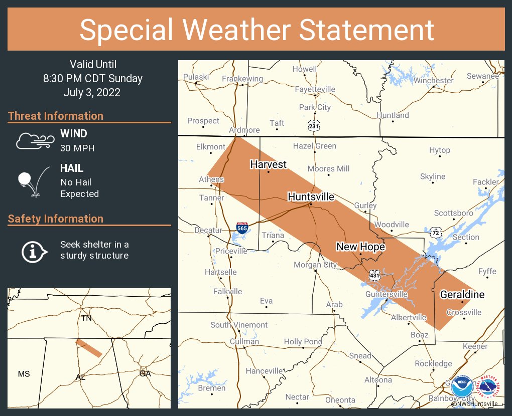 Skywarn Huntsville on Twitter "NWSHuntsville A special weather