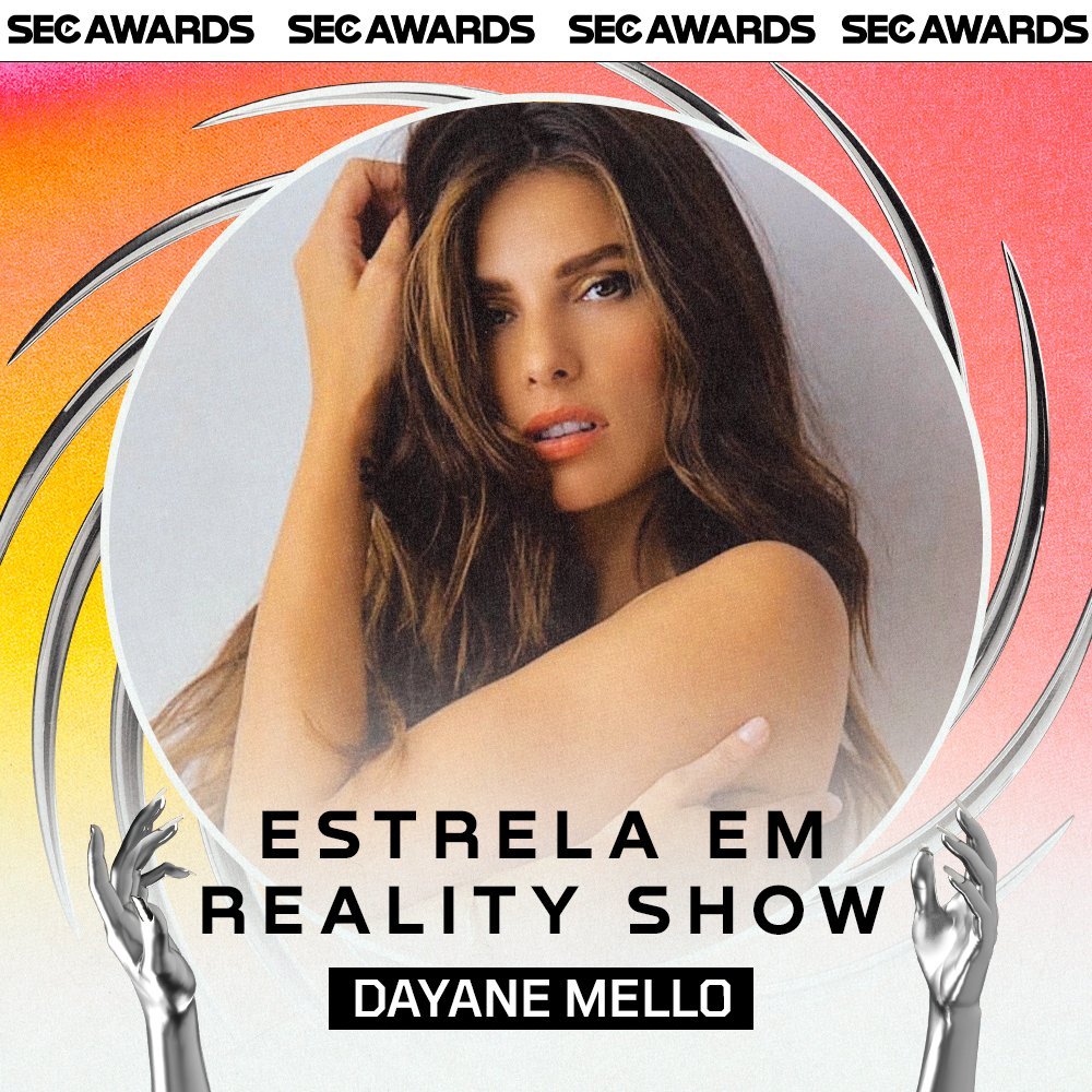 centralreality's tweet photo. Dayane Mello venceu na categoria "Estrela em Reality Show" por 'A Fazenda 13' no #SECAwards 2022. https://t.co/nUWrAs21X1