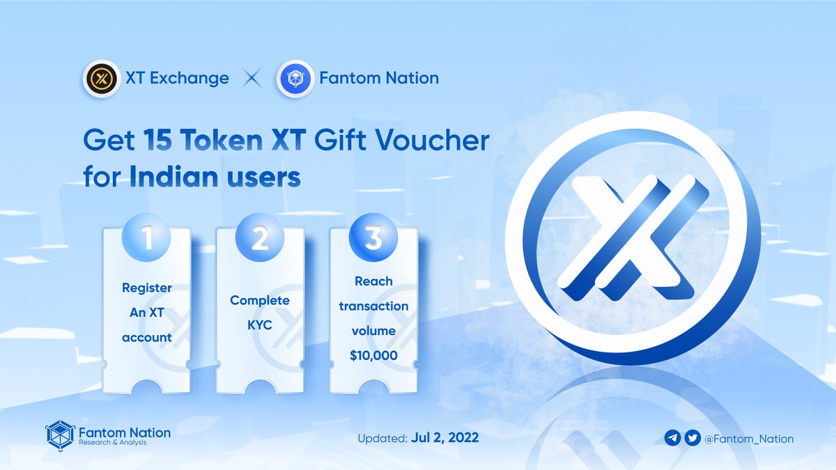 SonicNation_'s tweet photo. Great chances to get 15XT Gift Voucher for Indian users!!! @XTexchange 🎁

💥 TO EARN:
✔️ Register XT account via https://t.co/A0f9WobCAH
✔️ Complete KYC 
✔️ Make transactions

💥 NOTE: These three steps can not be completed at one time, rewards will be sent after completing 😘😘 https://t.co/bV1ta18etY