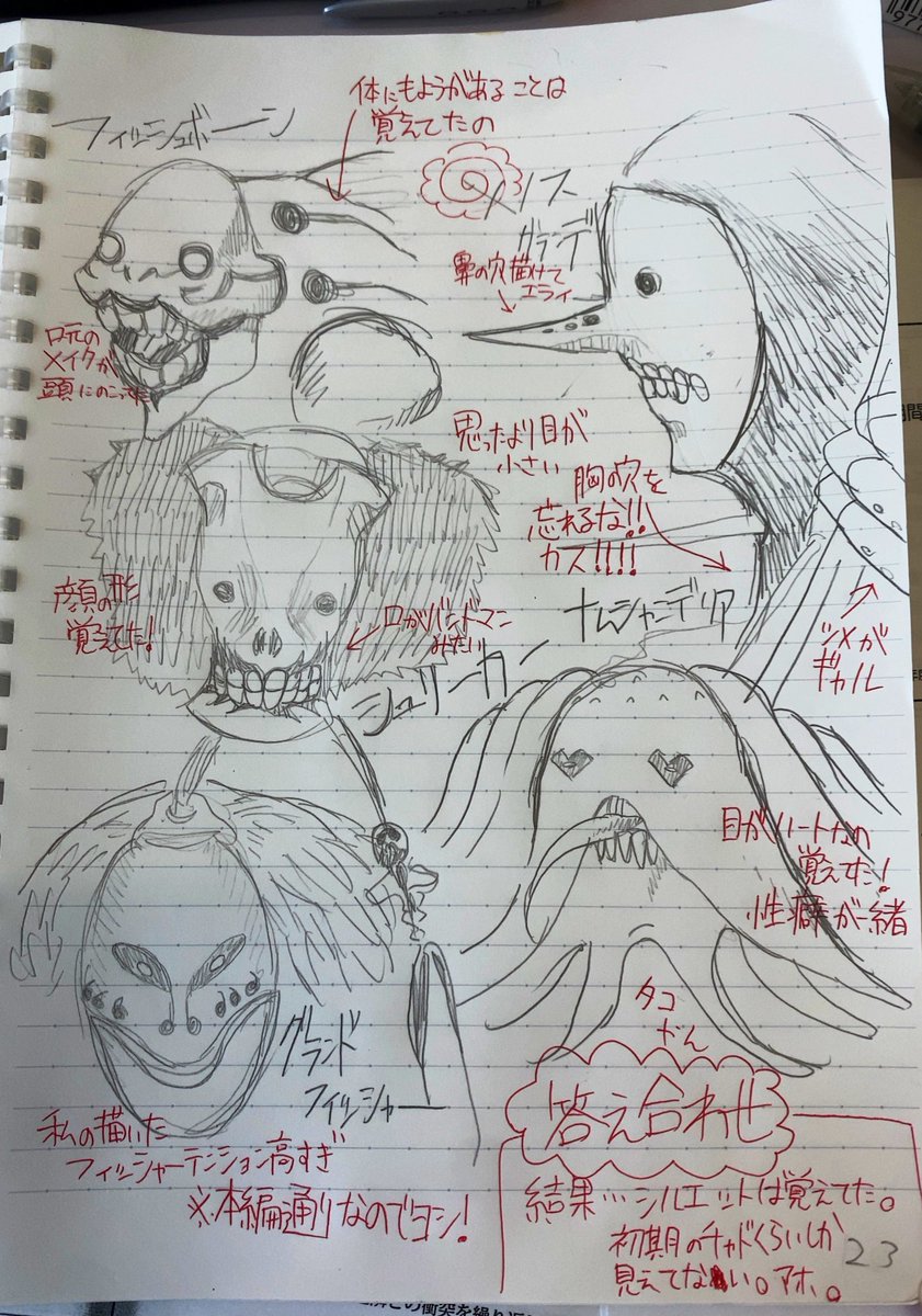 BLEACHの虚何も見ないで描いてみた(答え合わせ付き) 