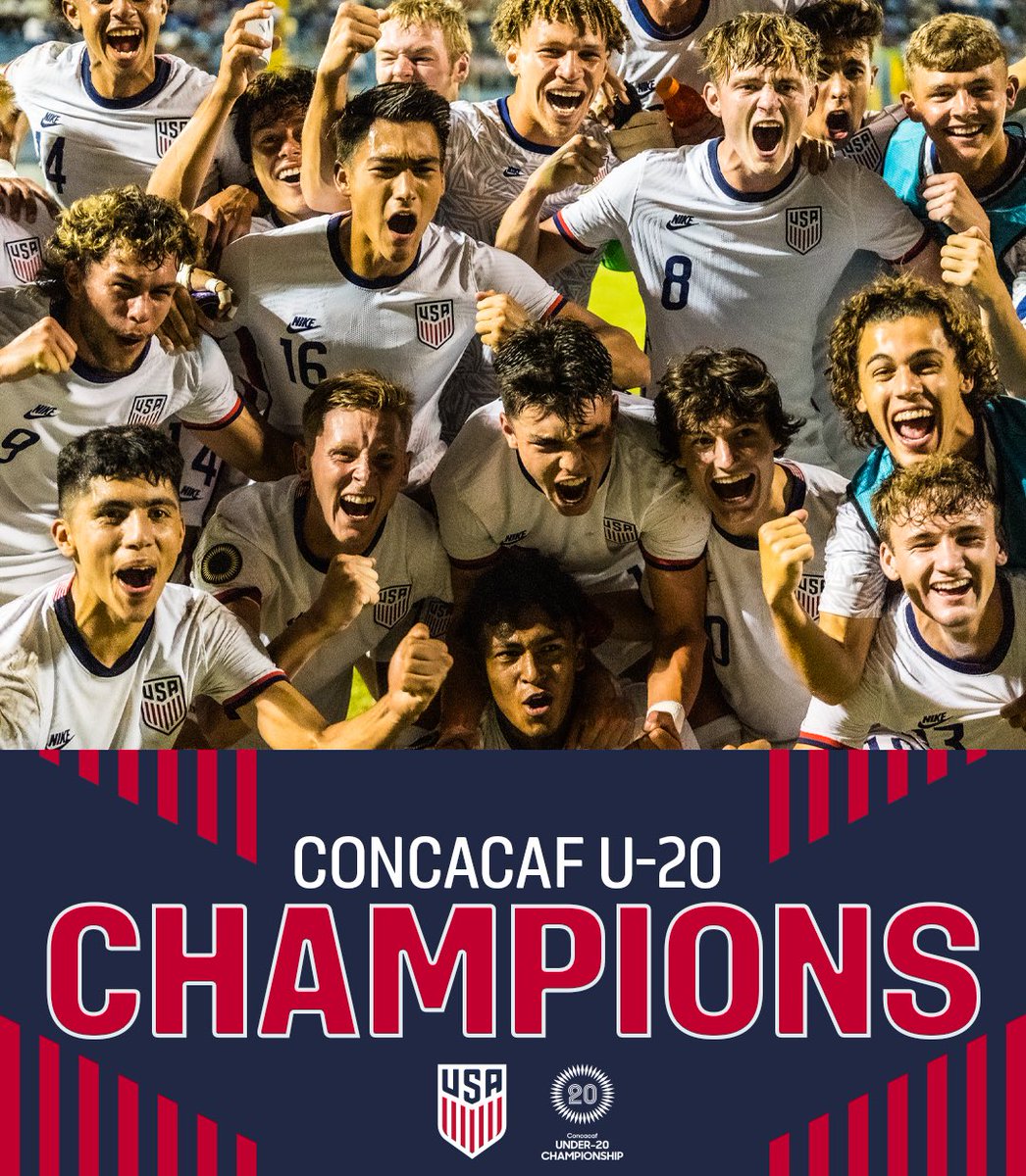 U-20 World Cup berth ✅
Olympic qualification ✅
KINGS OF CONCACAF! 👑✅

For the third straight time, your #U20MYNT are CHAMPIONS! 🔥🇺🇸