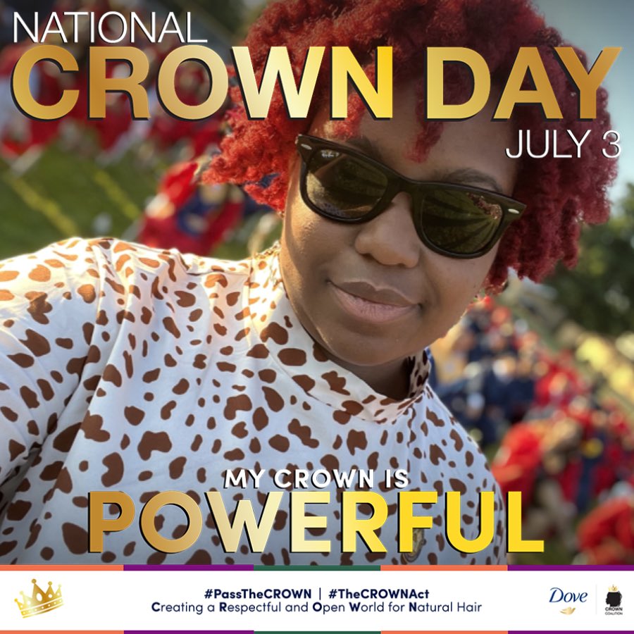CWAshleyDavis's tweet photo. I celebrate Black hair independence and my right to wear my natural hair freely, boldly and proudly. Let’s #passthecrown to end hair discrimination nationwide. Join the movement and sign the petition to support the CROWN Act federal legislation. @THECROWNACT  #THECROWNACT https://t.co/9xSqpWCaW0