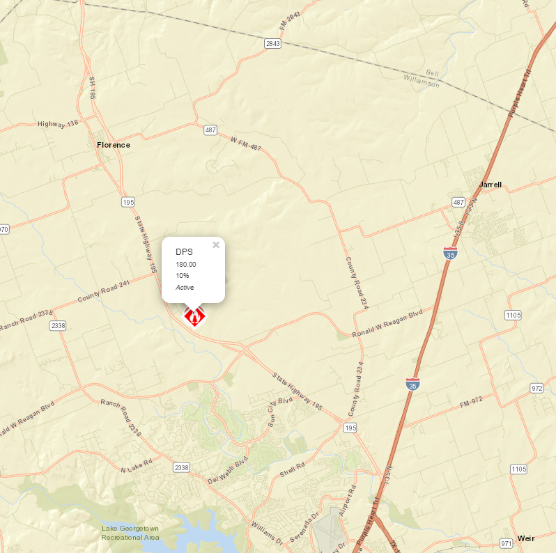 Alert: Texas A&amp;M Forest Service is responding to the #DPSFire in Williamson County.  The fire is estimated as 180 acres and 10% contained. #txfire