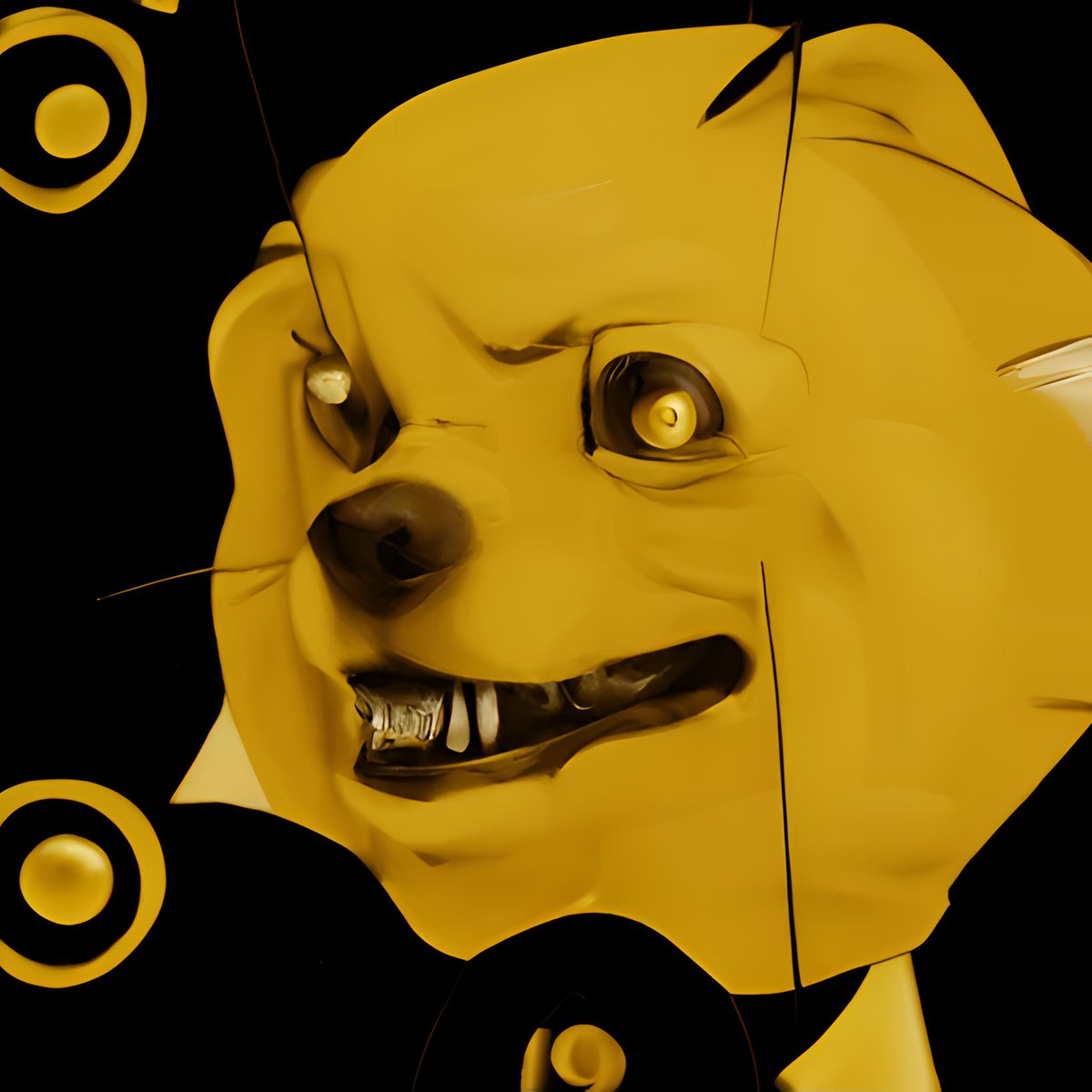 Artificial_int_'s tweet image. What does dogecoin look like according to AI