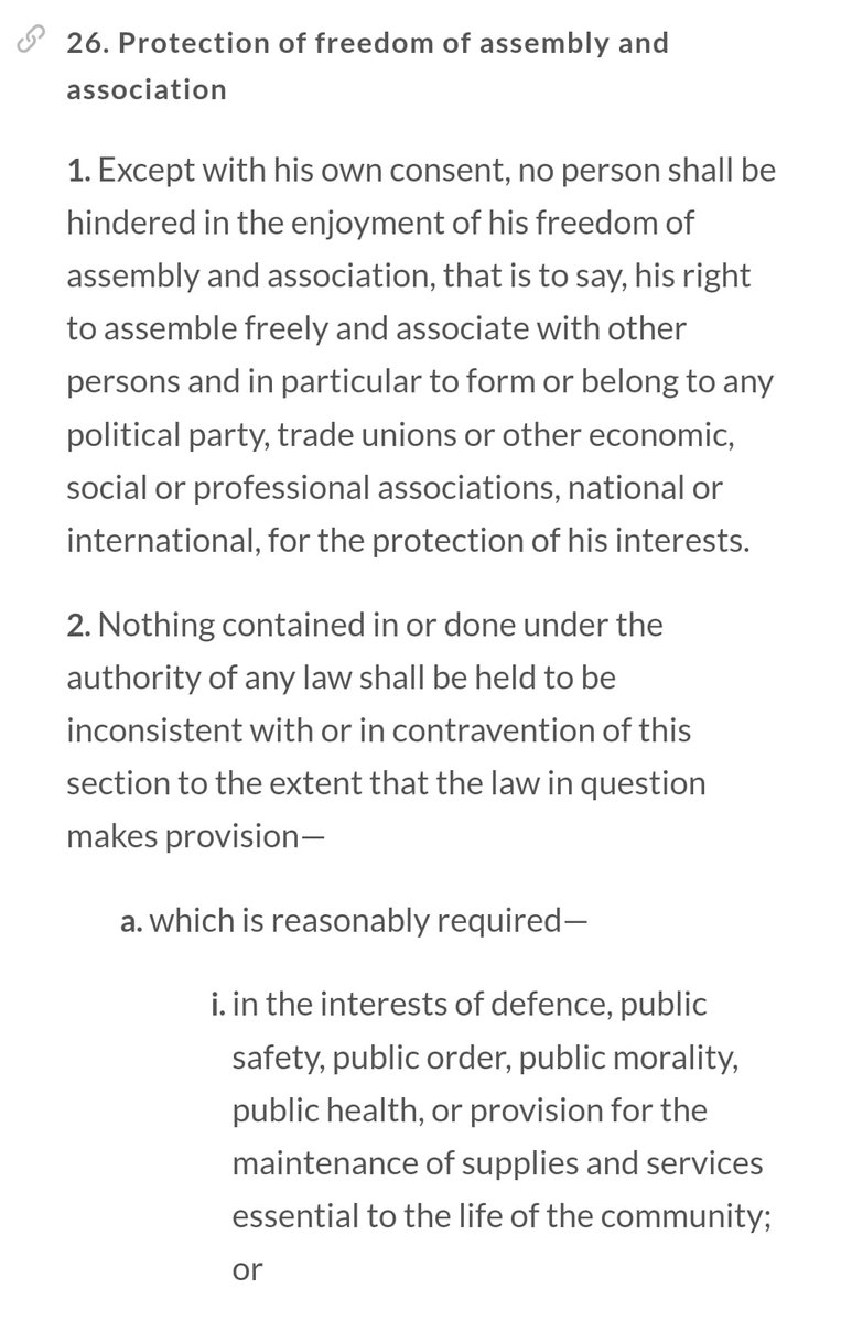 ILRAJ2's tweet photo. Section 17 of the Public Order completely defeats the letter and spirit of section 26 (1) of the Constitution of Sierra Leone which allows freedom of assembly and association. It must be amended to allow for the full enjoyment of section 26(1). https://t.co/gdvYyjrCJ9