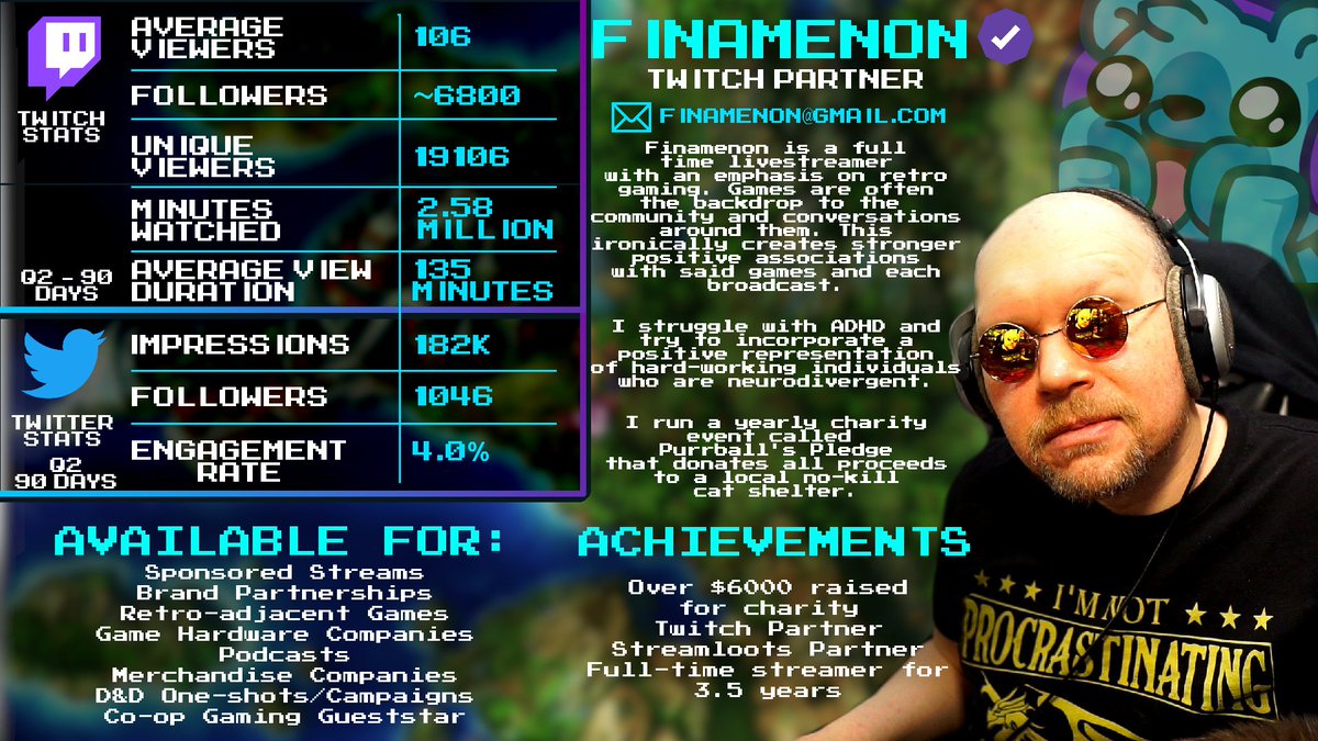 Finamenon's tweet photo. Yo lets work together!

I run a fiercely supportive community and broadcast on Twitch, I have mega cool lenses, ADHD, and I would love to work with you!

I'm Finamenon.

✉️finamenon@gmail.com https://t.co/CcTuoeQiGm