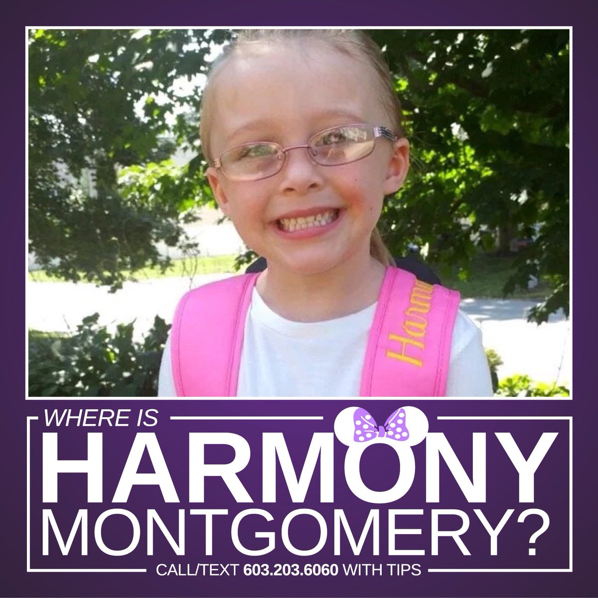 #ICouldNeverSupport #MissingChild #HarmonyMontgomery becoming a #ColdCase 💜 find her already, @NH_DOJ