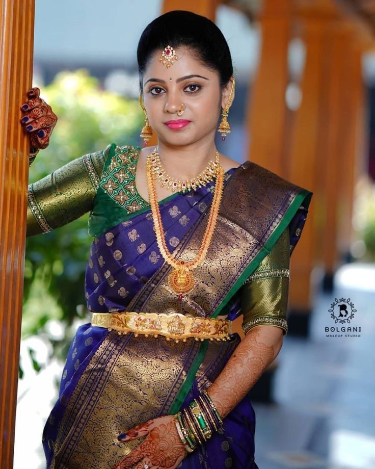 Peacock blue saree!! | Saree wedding, South indian wedding saree, Wedding  saree indian