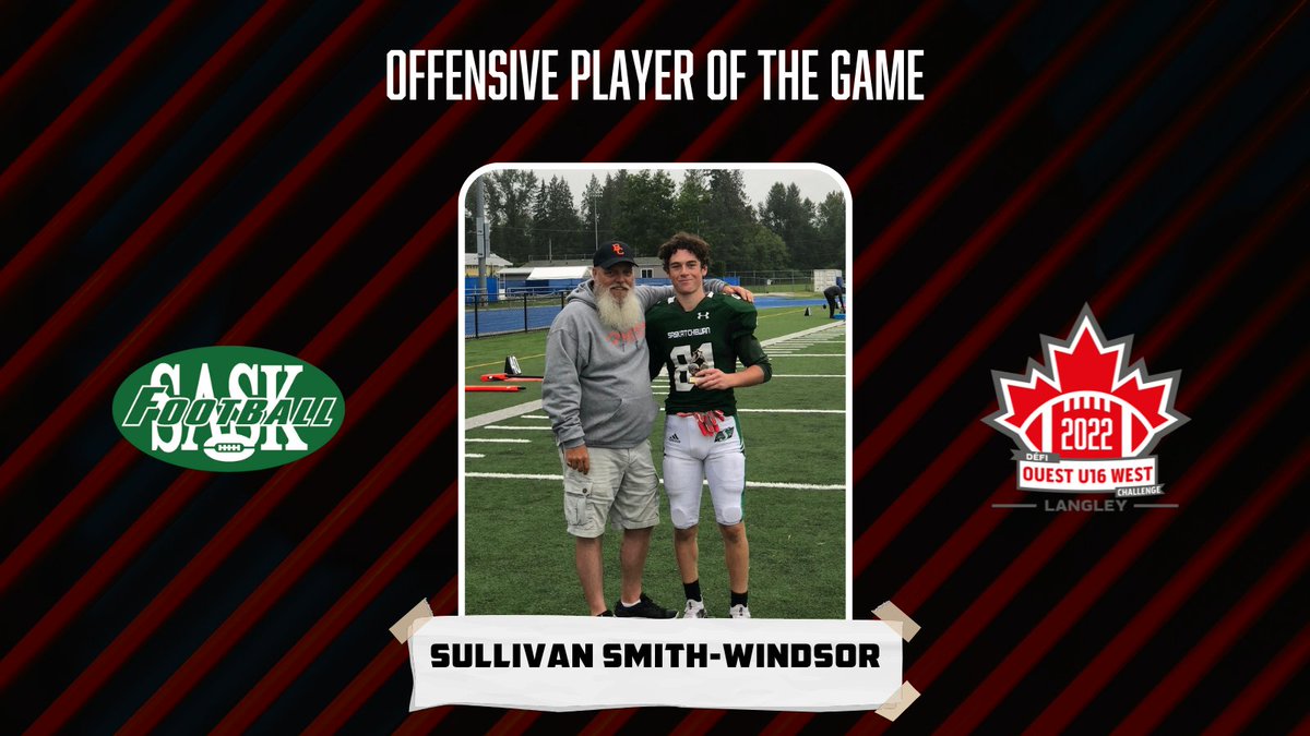 FootballBC_'s tweet photo. Defensive and Offensive player of the games from the matchup between @FootballSask and @fbmanitoba #u16wcc22 https://t.co/ytD9etTO4l