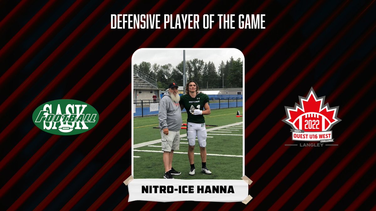 FootballBC_'s tweet photo. Defensive and Offensive player of the games from the matchup between @FootballSask and @fbmanitoba #u16wcc22 https://t.co/ytD9etTO4l
