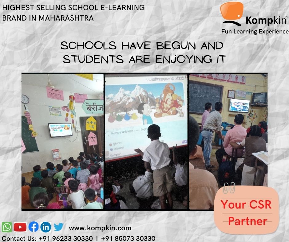 Students are now enjoying what they have been missing for so long as school has started...
#funlearningforkids #elearning  #education #sscboard #audiovisualcurriculum #digitalclassroom #digitallibrary #csrindia #csr #ngo #highereducation #csrinitiative