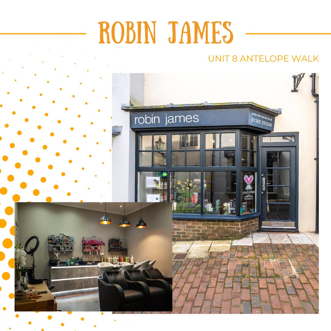 Business Spotlight: Unit 8 Robin James 
The team of stylists at Robin James are all hand-picked, #Aveda trained and bring an exceptional level of skill and professionalism. 

#AntelopeWalk #Dorchester #DorsetBusiness #ShoppingArcade #ShopLocal #SupportLocal #DorsetSmallBiz