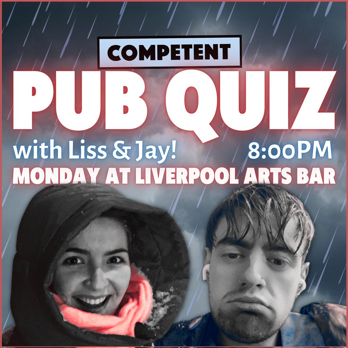 COMPETENT Productions (@compprods) on Twitter photo Tonight at <a href="/livartsbar/">Liverpool Arts Bar</a>
The COMPETENT PUB QUIZ with <a href="/Elissa_C_Cooper/">Elissa Cooper</a> & @Jayfarrell96! x Tonight at <a href="/livartsbar/">Liverpool Arts Bar</a>
The COMPETENT PUB QUIZ with <a href="/Elissa_C_Cooper/">Elissa Cooper</a> & @Jayfarrell96! x