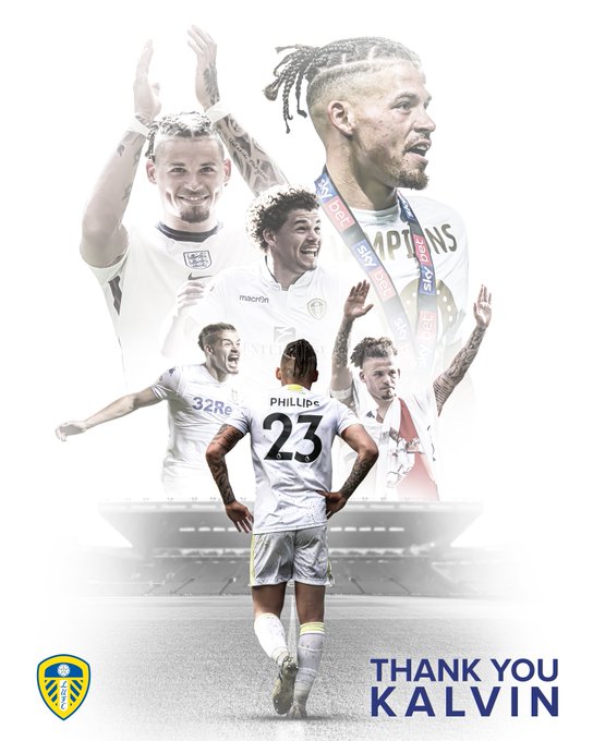 Graphic showing Kalvin at different stage of his Leeds United and England career with the caption "Thank You Kalvin"