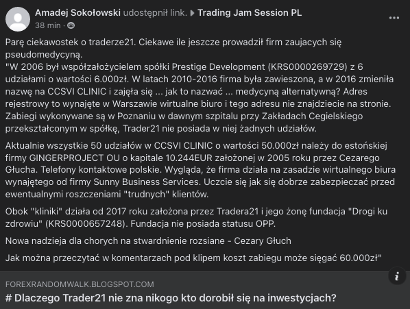 Piotr Rezler (@piotrrezler) on Twitter photo Ktoś skutecznie pogrzebał w przeszłości tego, kto nieudolnie grzebał cudzej przeszłości 🤣
<a href="/rafal_zaorski/">Rafał Zaorski</a> <a href="/_Trader21_/">Independent Trader</a> <a href="/TradingJamPL/">Trading Jam</a> #farmazoniarz21 #ktomieczemwojuje
forexrandomwalk.blogspot.com/2020/02/dlacze… Ktoś skutecznie pogrzebał w przeszłości tego, kto nieudolnie grzebał cudzej przeszłości 🤣
<a href="/rafal_zaorski/">Rafał Zaorski</a> <a href="/_Trader21_/">Independent Trader</a> <a href="/TradingJamPL/">Trading Jam</a> #farmazoniarz21 #ktomieczemwojuje
forexrandomwalk.blogspot.com/2020/02/dlacze…