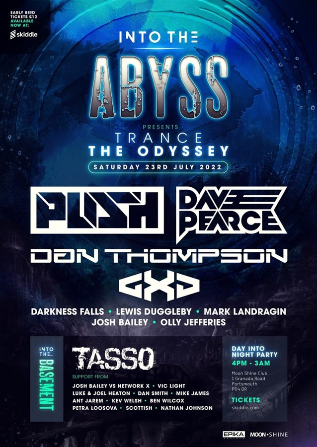 #TranceFamily If you're down in the Portsmouth area of the UK, be sure to attend #IntoTheAbyss with <a href="/MikePush/">Push aka プッシュ</a>  <a href="/dj_davepearce/">Dave Pearce</a> <a href="/DanThompsonDJ/">Dan Thompson</a> <a href="/MarkLandragin/">Mark Landragin</a> <a href="/LewisDuggleby/">Lewis Duggleby</a> <a href="/JoshBaileyDJ/">Josh Bailey</a> <a href="/TassoMusic/">Tasso</a> <a href="/viclight/">Vic Light</a> + more!
Tickets: skiddle.com/whats-on/Ports…