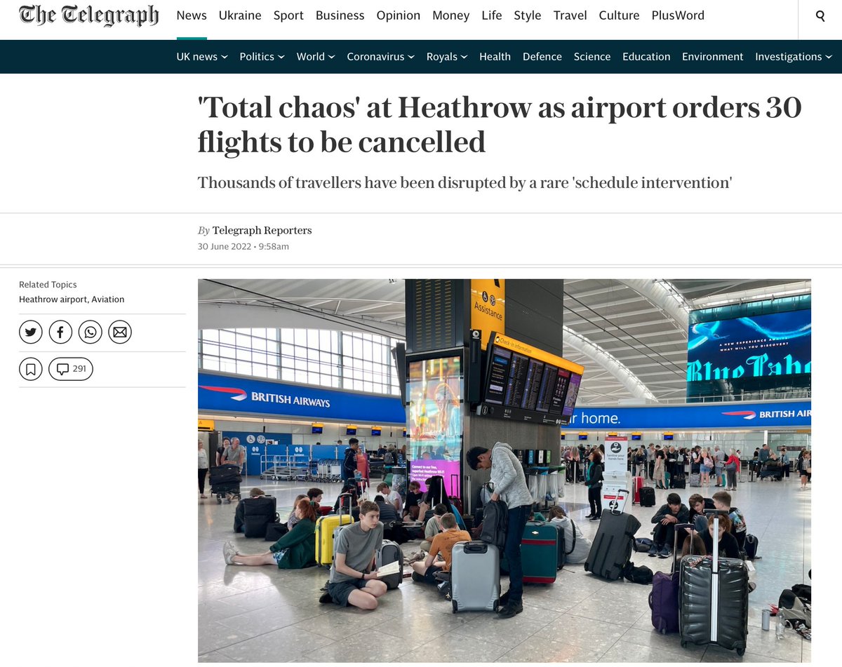 If you think this is 'total chaos,' wait to see what a 2°C+ world looks like. The 'rare schedule intervention' we really need is to shrink the whole aviation sector.