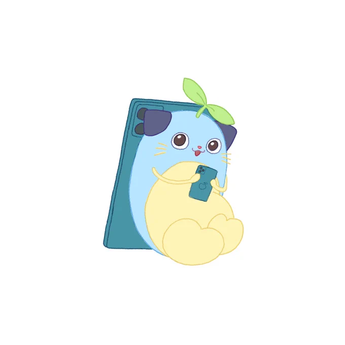 スマホを支えてくれるまめねこ 