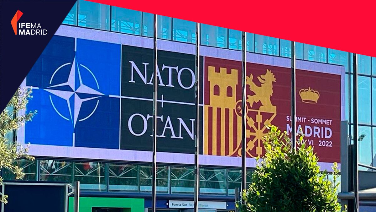 IFEMA's tweet photo. IFEMA MADRID ha sido sede de la Cumbre de la OTAN.

Sin duda se trata del mayor acontecimiento global que hemos albergado en nuestro recinto ferial. ¡Todo un reto que hemos superado con éxito!

🌐 https://t.co/Z1rSSeZBT3

#Sientelainspiracion en #IFEMADRID. https://t.co/ukroYN5oIr
