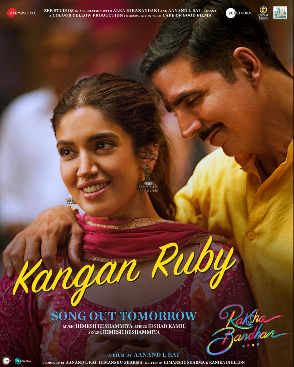 Iss baar, pyaar ka rang sajayega ruby wala kangan! 💕

#KanganRuby song from #RakshaBandhan releasing tomorrow, stay tuned.

#ReturnToFeelings
#RakshaBandhan11August