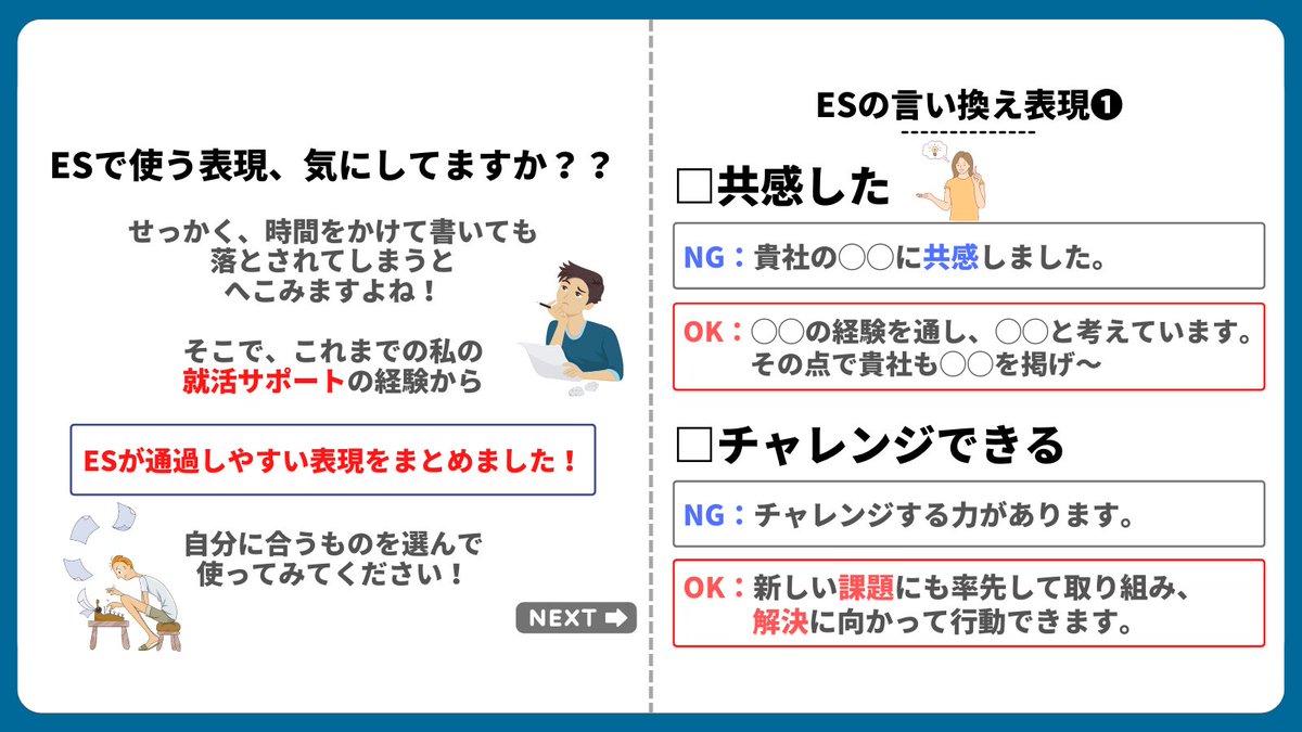 syosyaman1114's tweet photo. 言い換えだけで
８割通過
人事が好きな
ES言葉 https://t.co/7coRGEt0rV